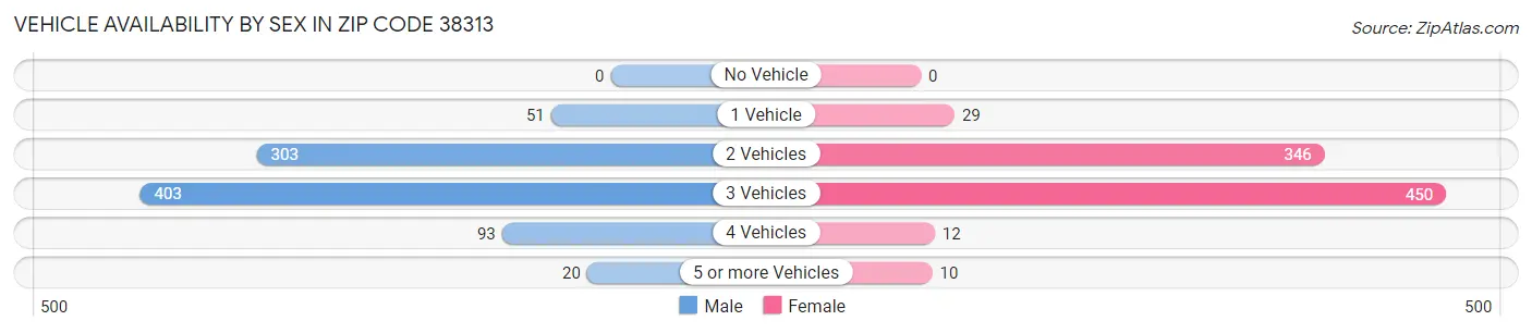 Vehicle Availability by Sex in Zip Code 38313