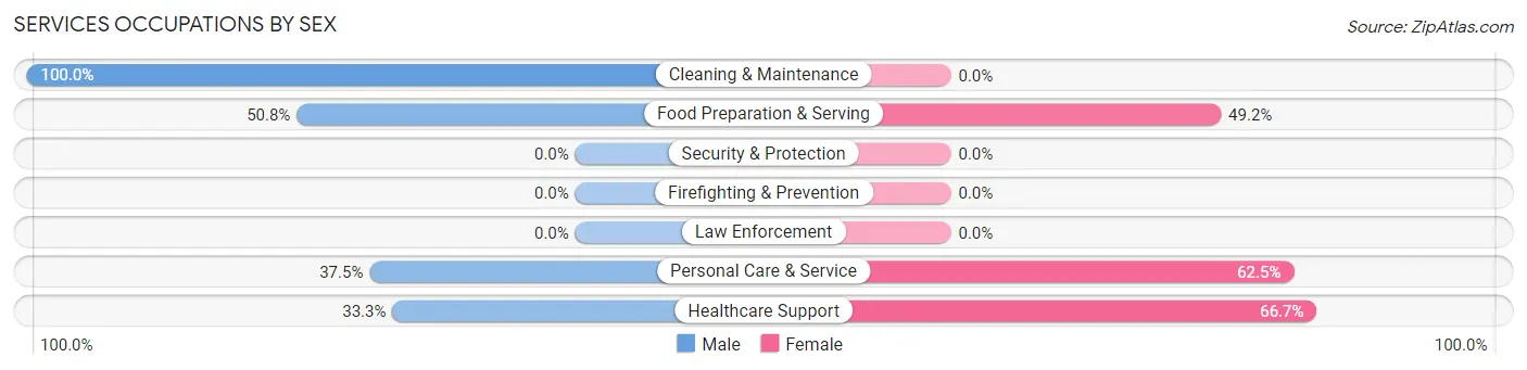 Services Occupations by Sex in Zip Code 38317
