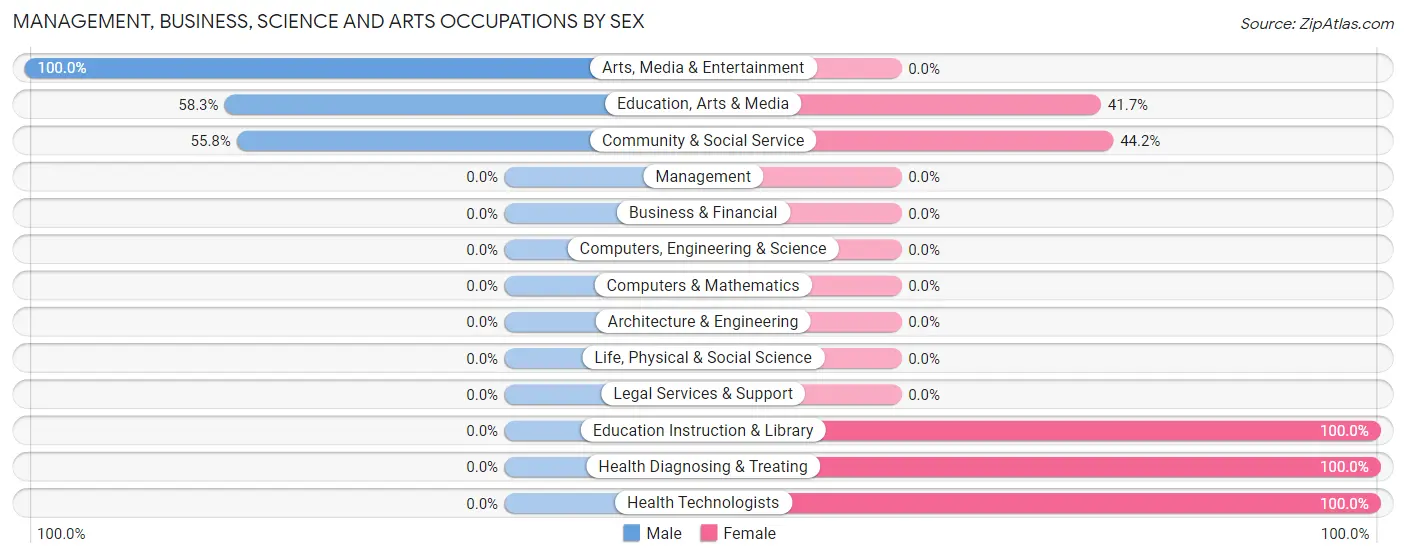 Management, Business, Science and Arts Occupations by Sex in Zip Code 38318
