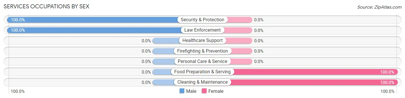 Services Occupations by Sex in Zip Code 38327