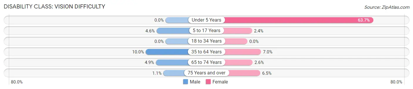 Disability in Zip Code 38330: <span>Vision Difficulty</span>