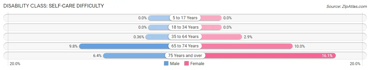 Disability in Zip Code 38340: <span>Self-Care Difficulty</span>