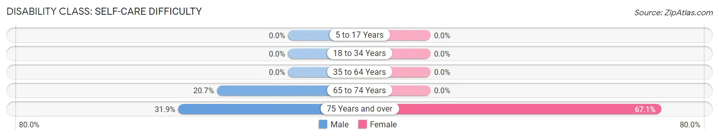 Disability in Zip Code 38348: <span>Self-Care Difficulty</span>