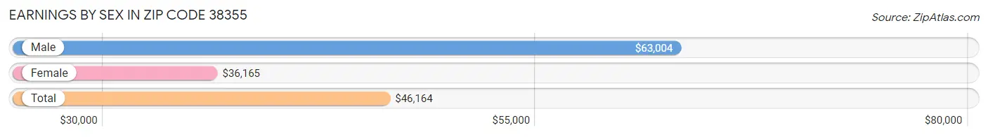 Earnings by Sex in Zip Code 38355