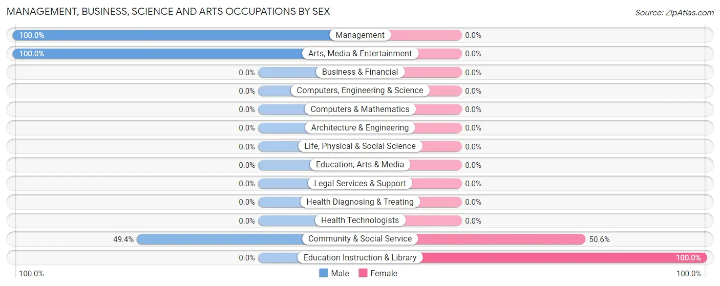 Management, Business, Science and Arts Occupations by Sex in Zip Code 38361