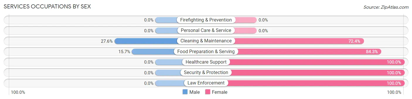 Services Occupations by Sex in Zip Code 38368