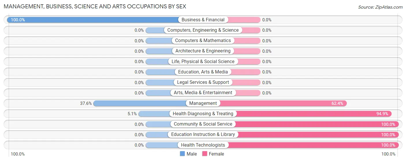Management, Business, Science and Arts Occupations by Sex in Zip Code 38370