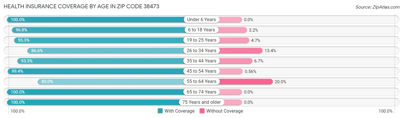 Health Insurance Coverage by Age in Zip Code 38473