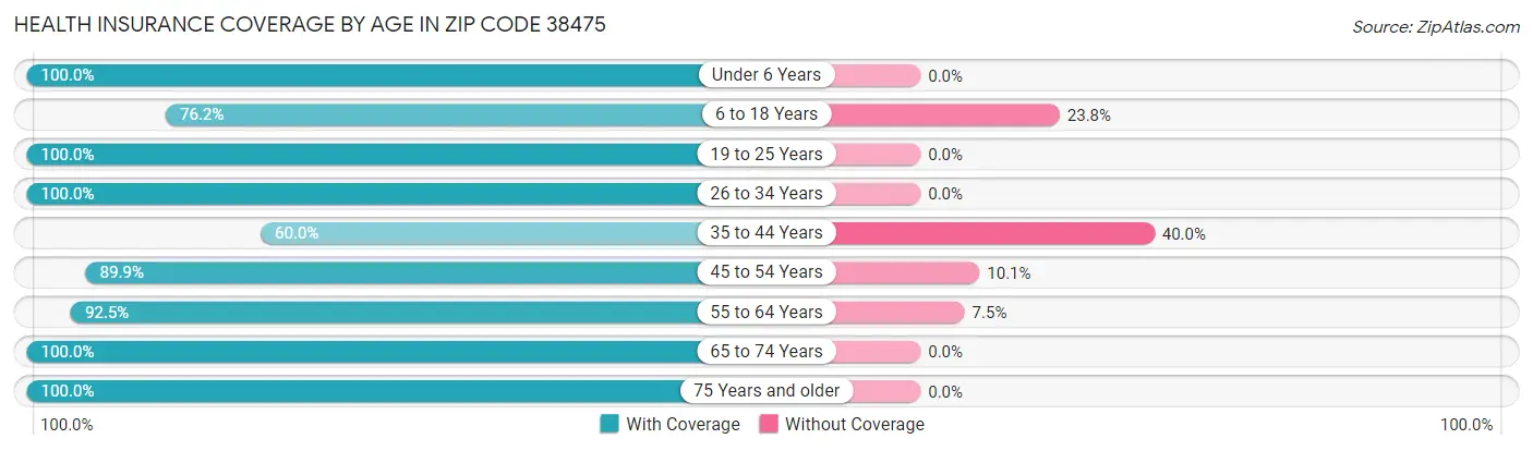 Health Insurance Coverage by Age in Zip Code 38475