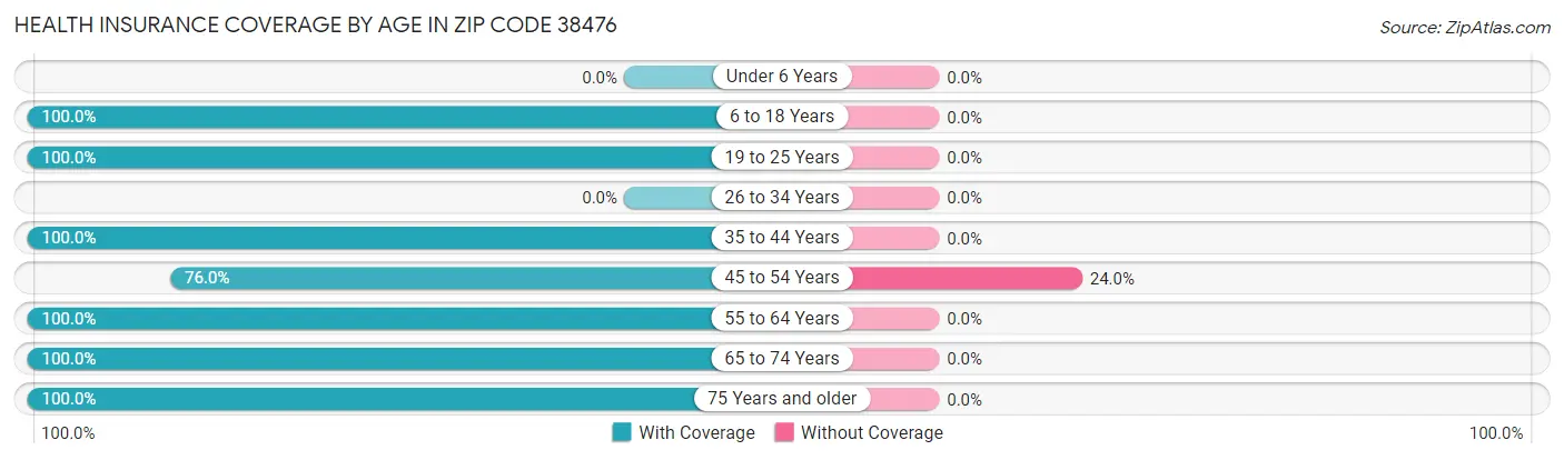 Health Insurance Coverage by Age in Zip Code 38476
