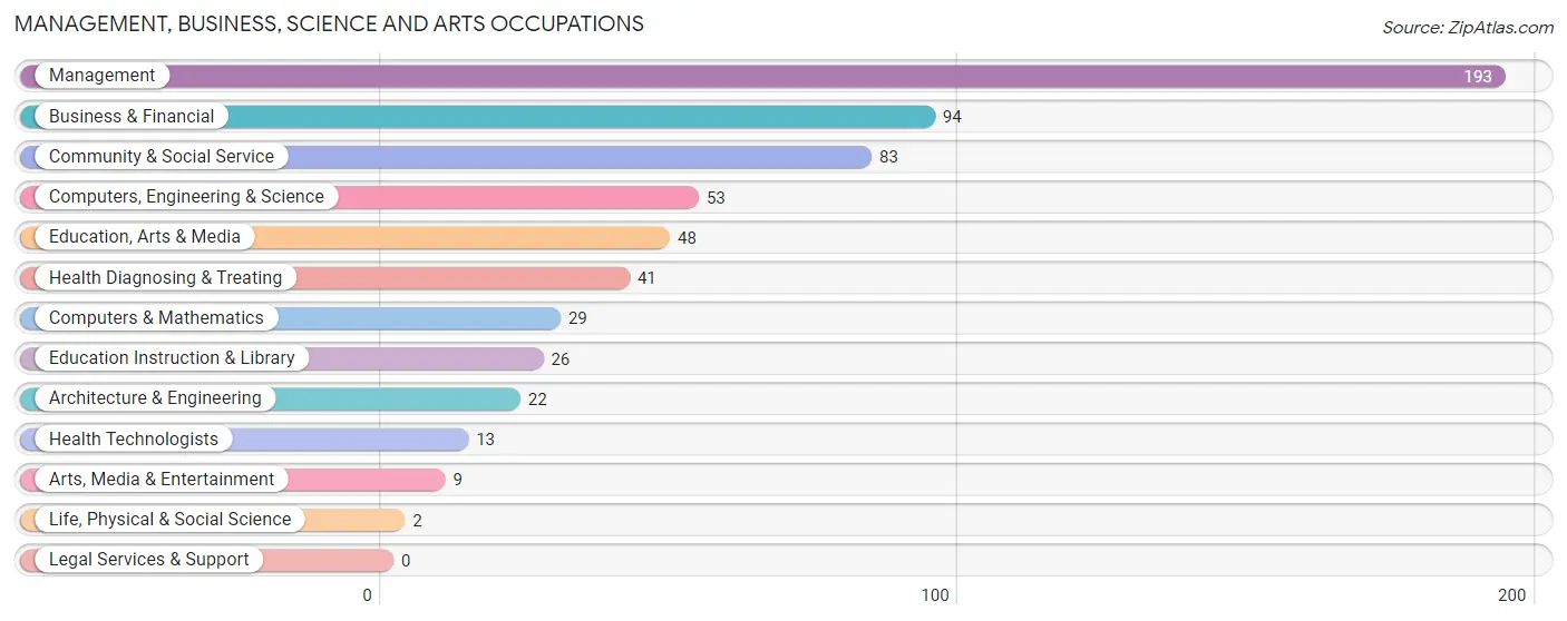 Management, Business, Science and Arts Occupations in Zip Code 38477