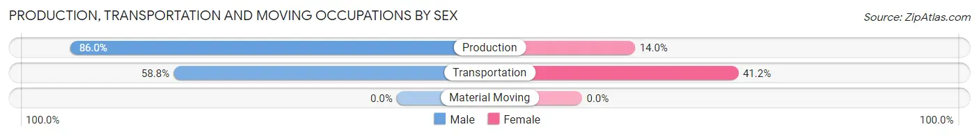Production, Transportation and Moving Occupations by Sex in Zip Code 38482