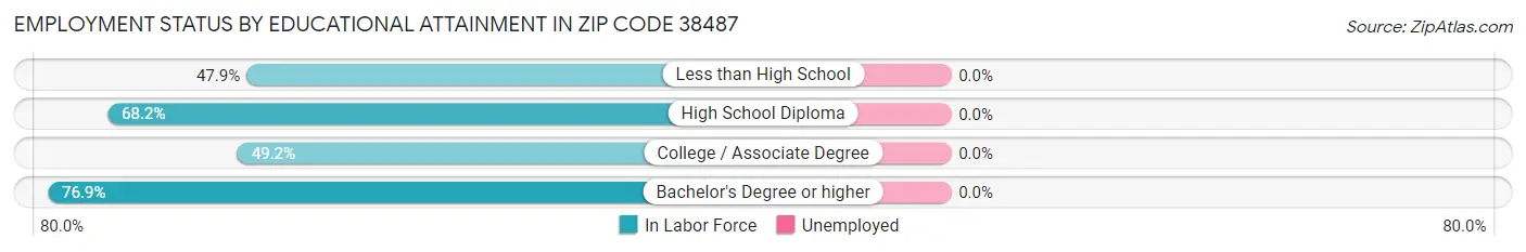 Employment Status by Educational Attainment in Zip Code 38487