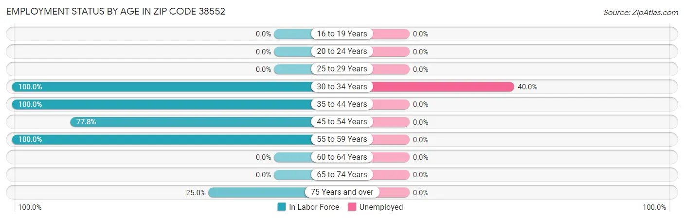 Employment Status by Age in Zip Code 38552