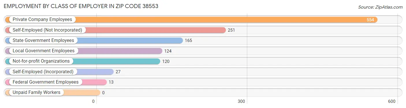 Employment by Class of Employer in Zip Code 38553