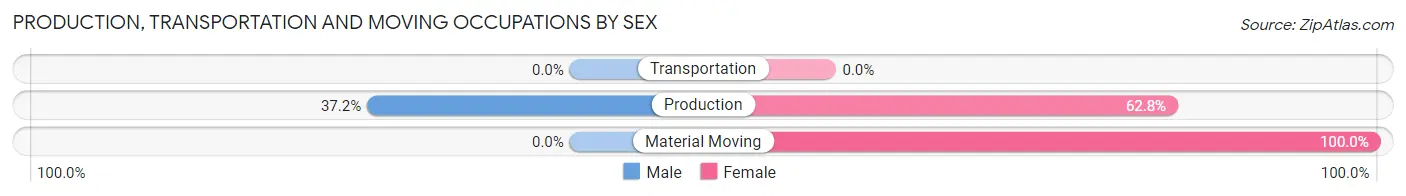 Production, Transportation and Moving Occupations by Sex in Zip Code 38553