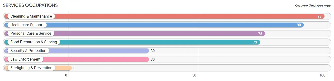 Services Occupations in Zip Code 38558