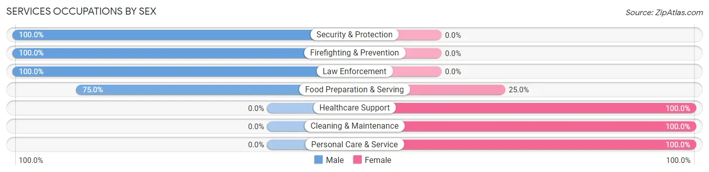 Services Occupations by Sex in Zip Code 38559