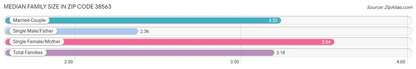 Median Family Size in Zip Code 38563