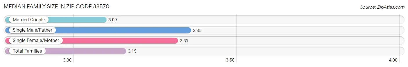 Median Family Size in Zip Code 38570
