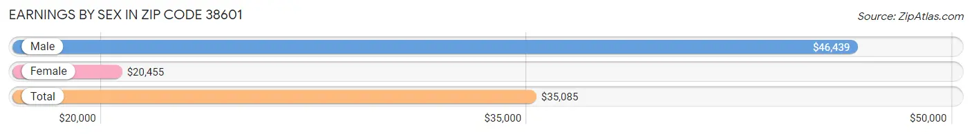 Earnings by Sex in Zip Code 38601