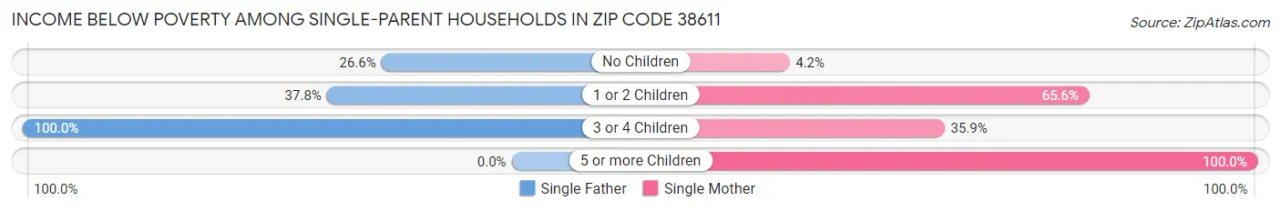 Income Below Poverty Among Single-Parent Households in Zip Code 38611