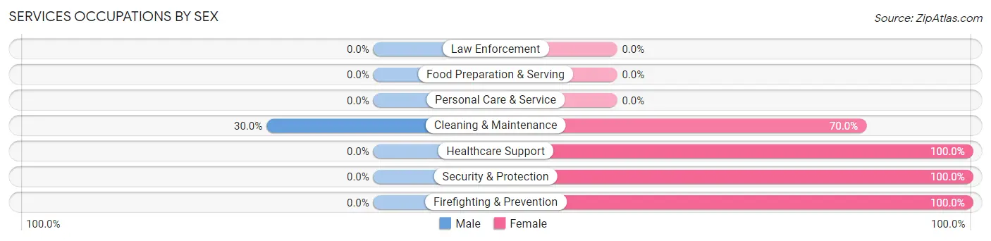 Services Occupations by Sex in Zip Code 38639