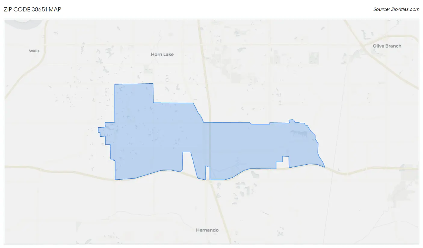 Zip Code 38651 Map