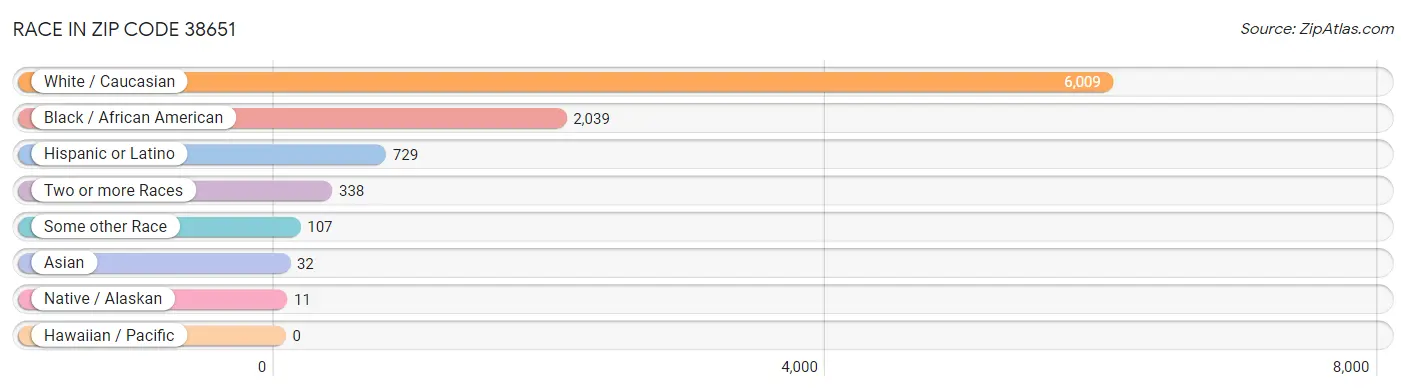 Race in Zip Code 38651