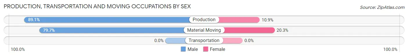 Production, Transportation and Moving Occupations by Sex in Zip Code 38674