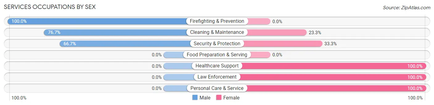 Services Occupations by Sex in Zip Code 38720