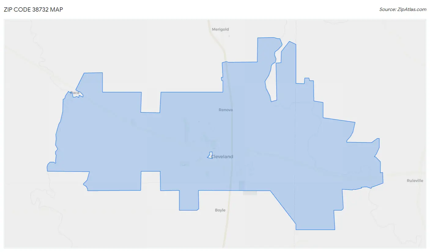 Zip Code 38732 Map