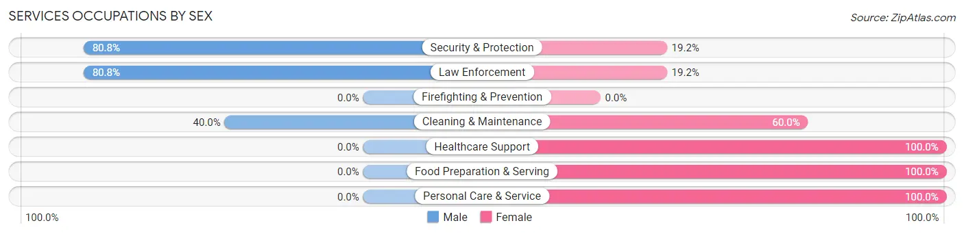 Services Occupations by Sex in Zip Code 38759