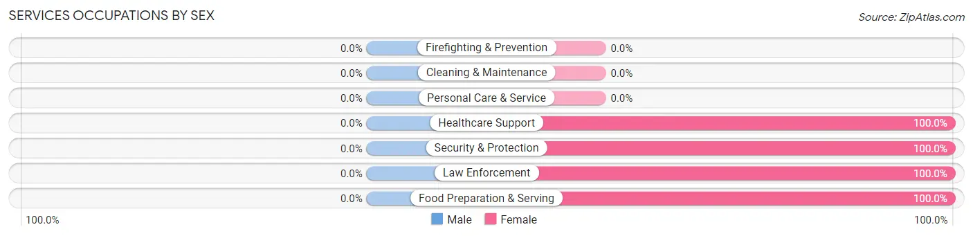 Services Occupations by Sex in Zip Code 38764