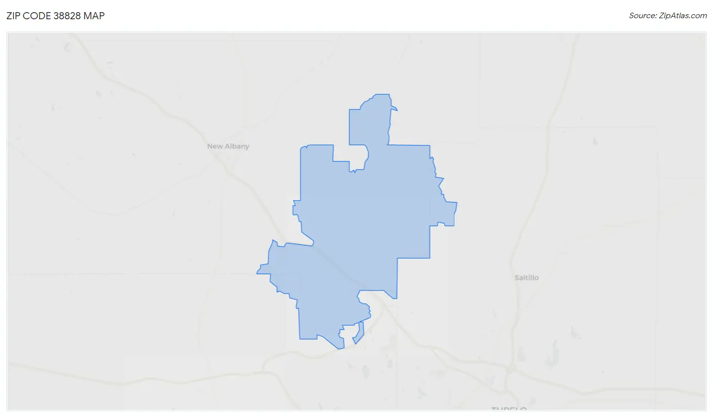 Zip Code 38828 Map