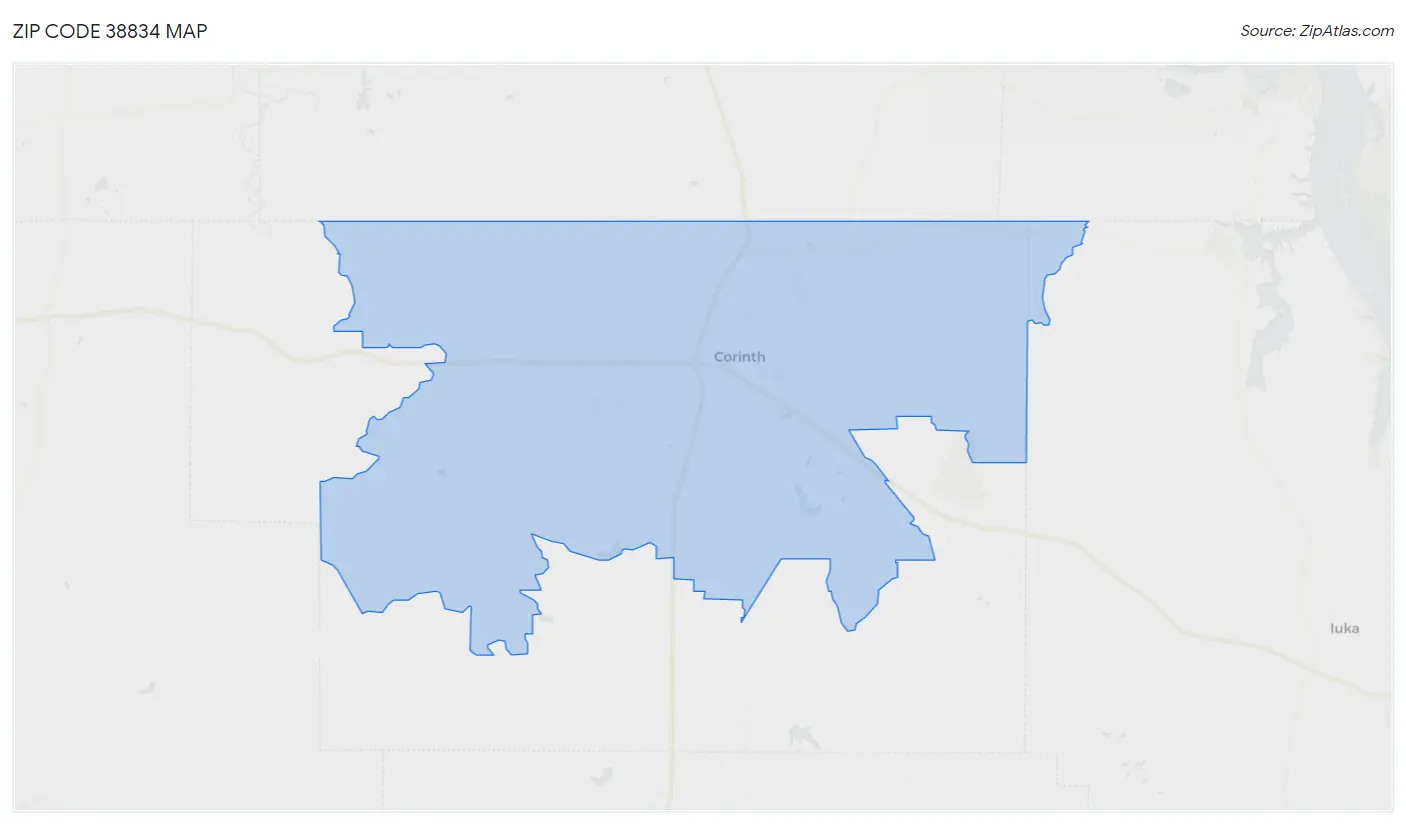 Zip Code 38834 Map