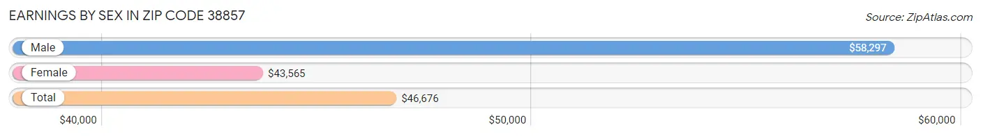 Earnings by Sex in Zip Code 38857