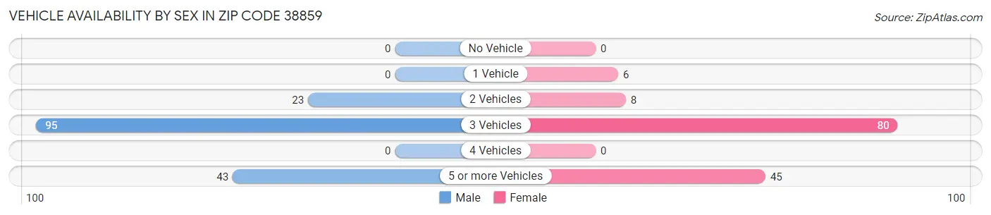 Vehicle Availability by Sex in Zip Code 38859