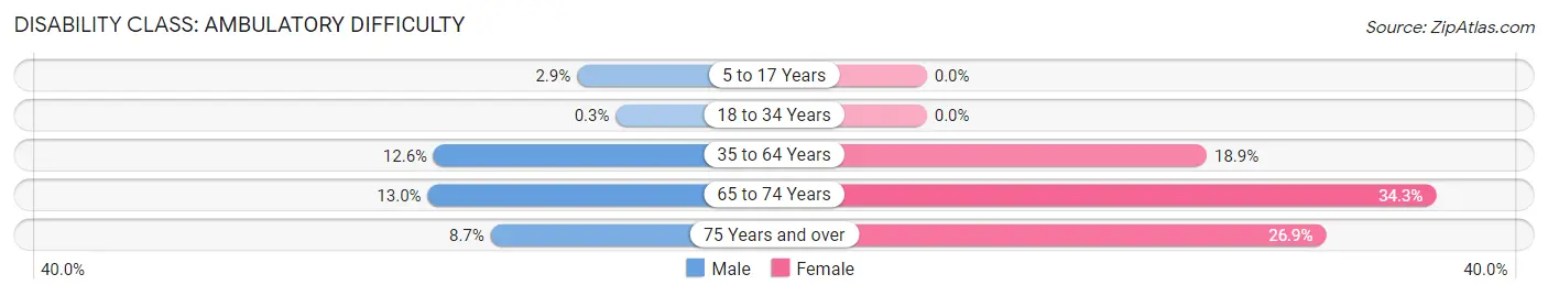 Disability in Zip Code 38870: <span>Ambulatory Difficulty</span>