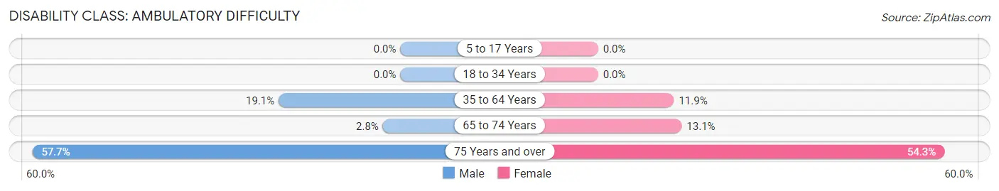 Disability in Zip Code 38878: <span>Ambulatory Difficulty</span>