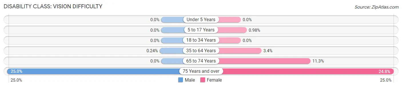 Disability in Zip Code 38878: <span>Vision Difficulty</span>