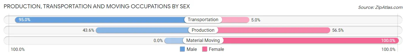Production, Transportation and Moving Occupations by Sex in Zip Code 38922