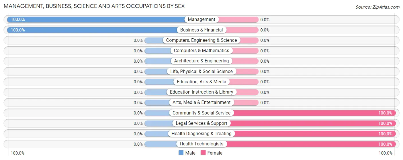 Management, Business, Science and Arts Occupations by Sex in Zip Code 38940