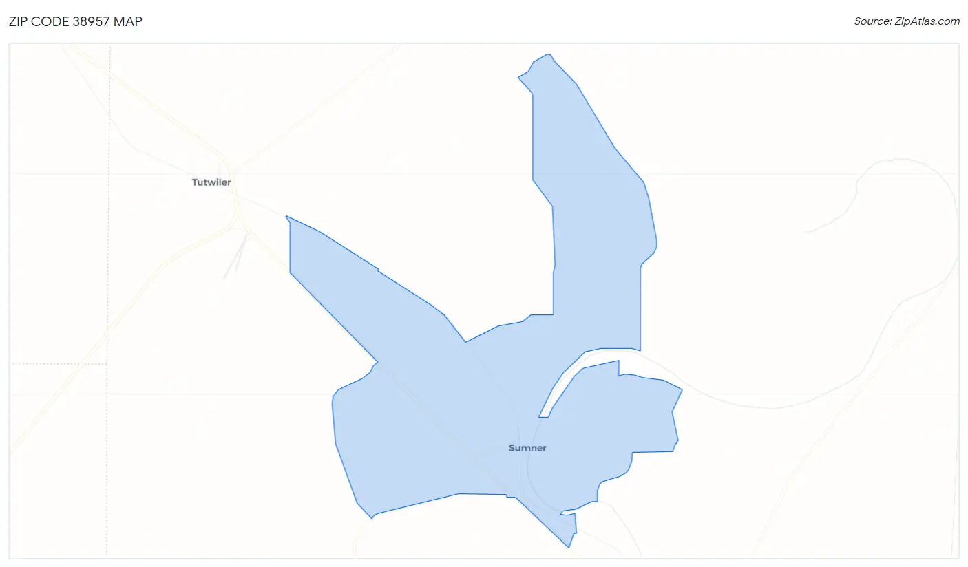 Zip Code 38957 Map