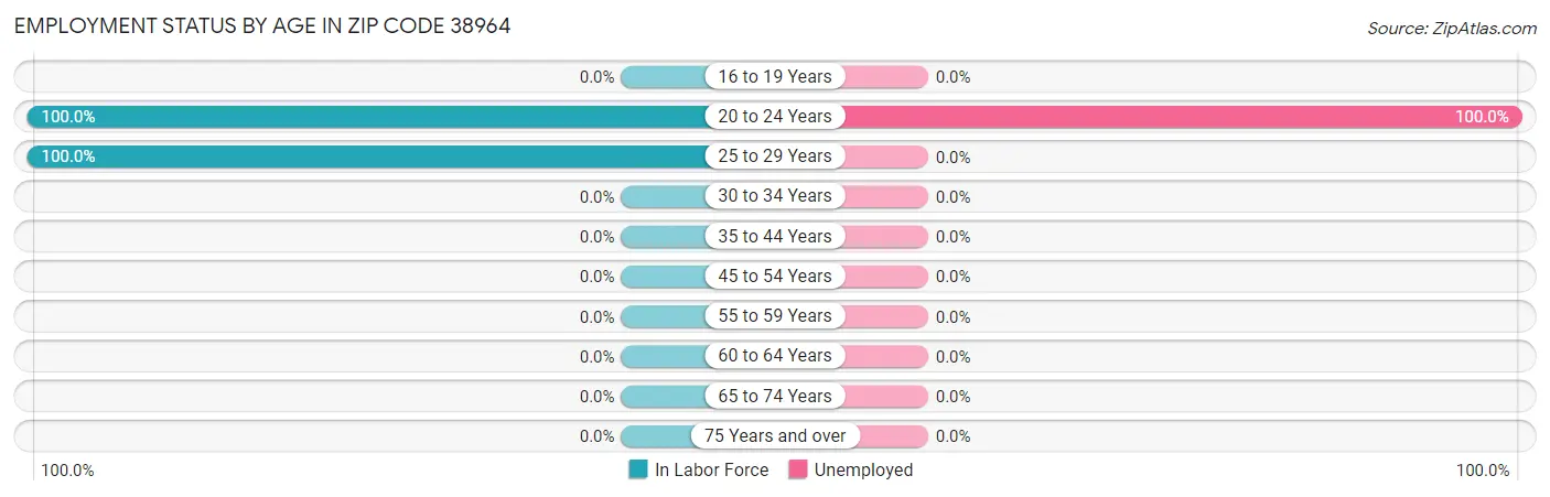 Employment Status by Age in Zip Code 38964