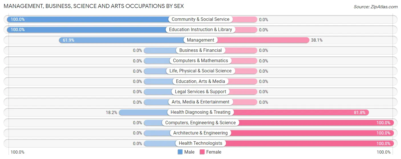 Management, Business, Science and Arts Occupations by Sex in Zip Code 39067