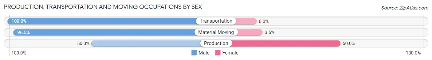 Production, Transportation and Moving Occupations by Sex in Zip Code 39071