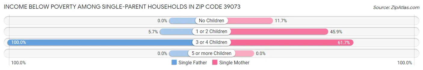 Income Below Poverty Among Single-Parent Households in Zip Code 39073
