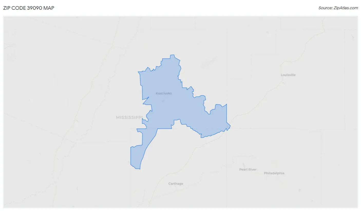 Zip Code 39090 Map