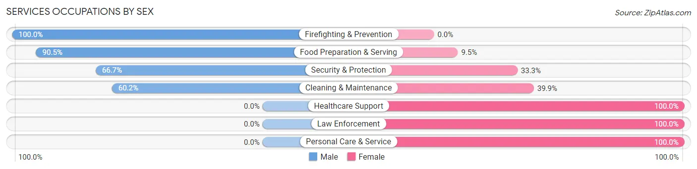 Services Occupations by Sex in Zip Code 39094